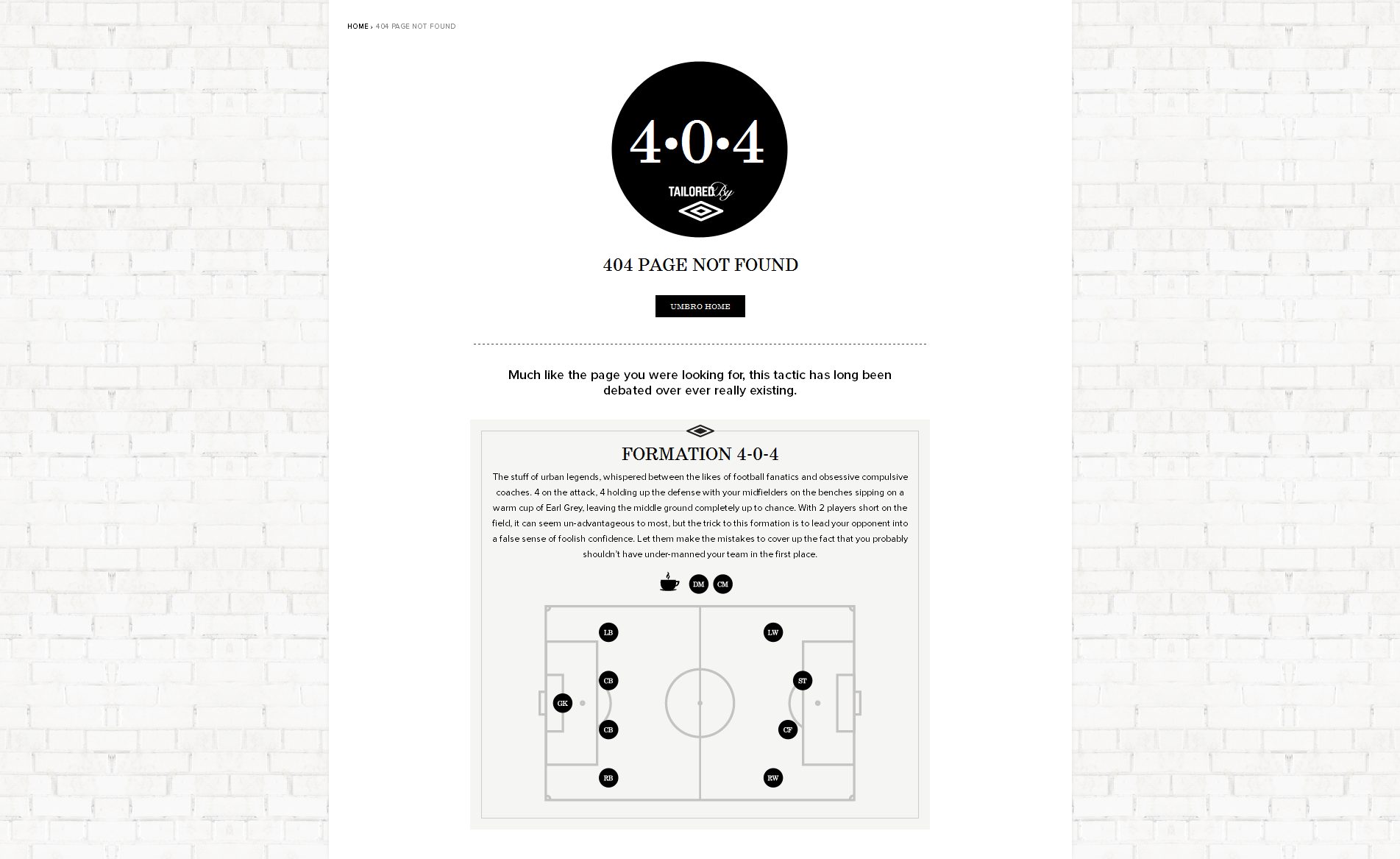 404-Seite von Umbro