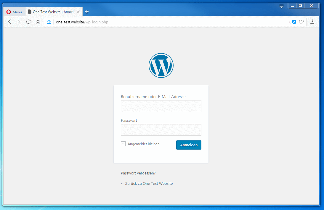 WordPress: Log-in-Seite