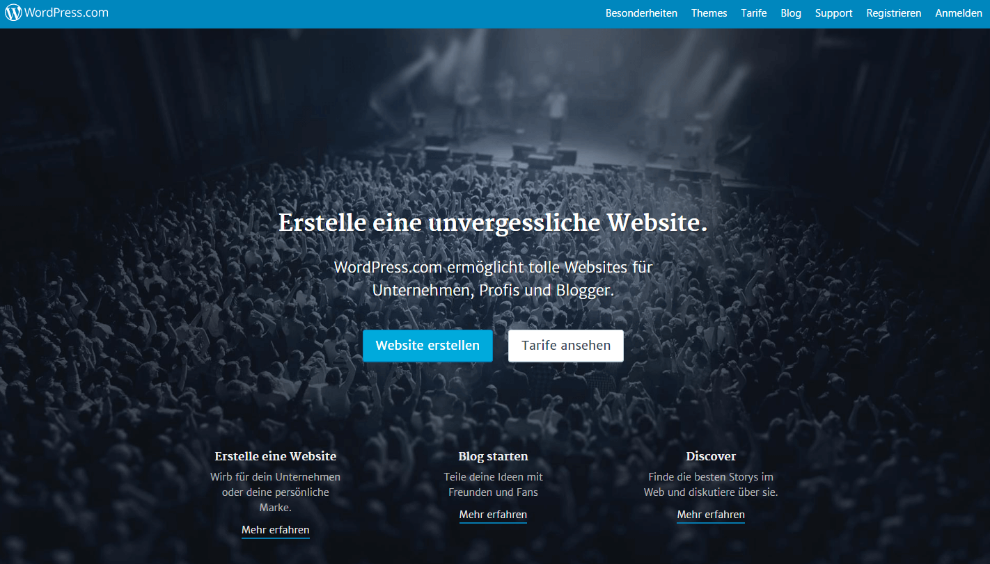 Startseite von WordPress.com