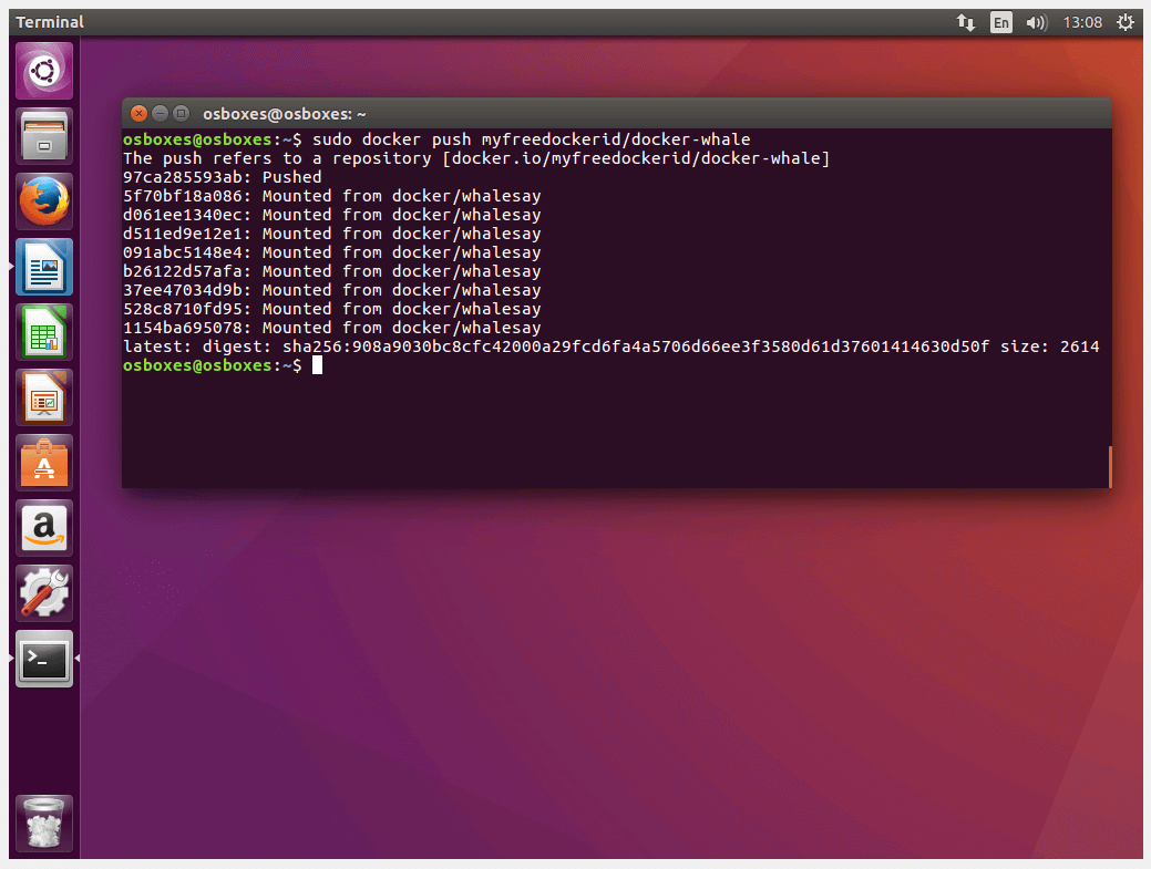 Ubuntu-Terminal: Statusmeldung nach dem Image-Upload