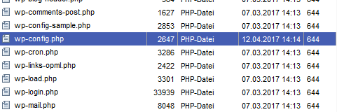 Die wp-config.php-Datei