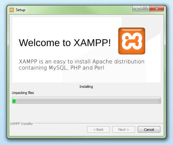 XAMPP Setup: Start des XAMPP-Installationsprozesses