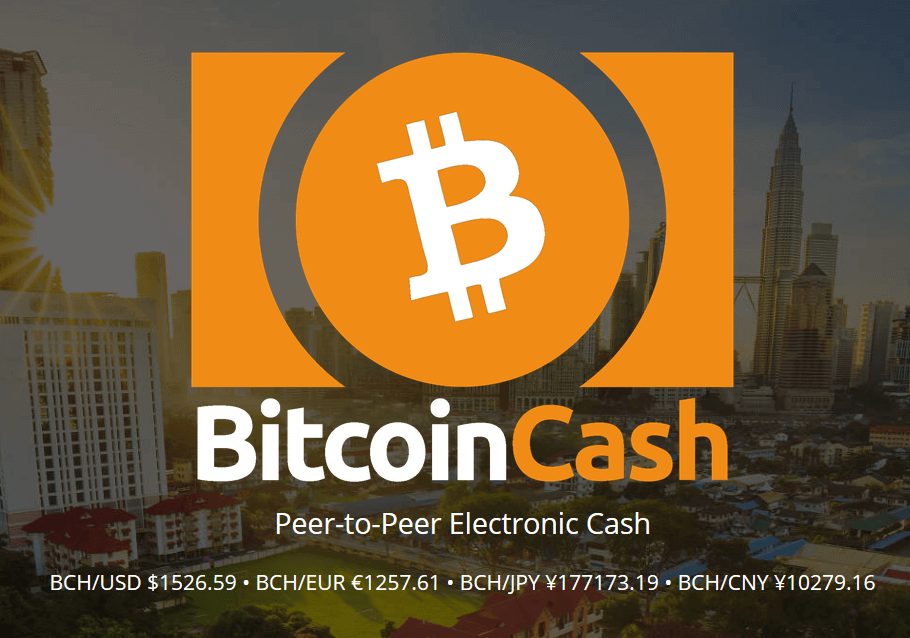 Screenshot der Website von Bitcoin Cash