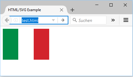 Beispielhafte Inline-Vektorgrafik "Italienische Nationalflagge"