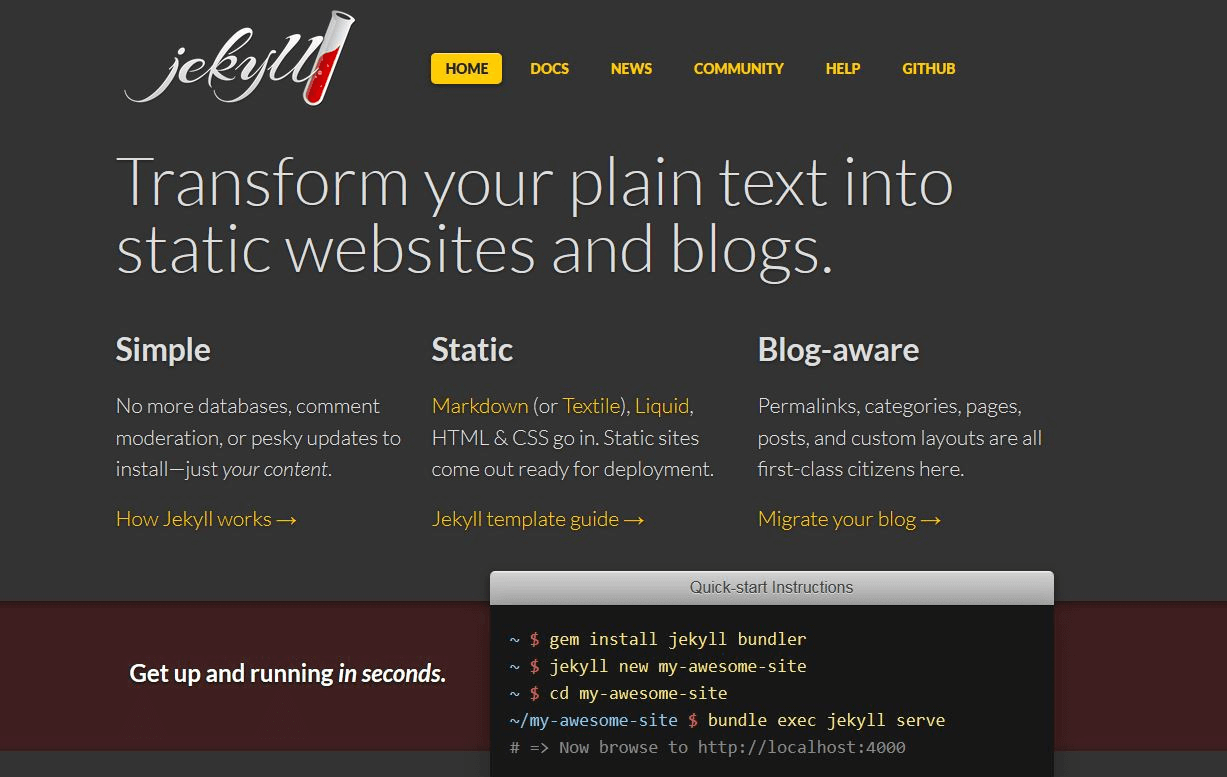 Jekyll-Homepage: Startseite