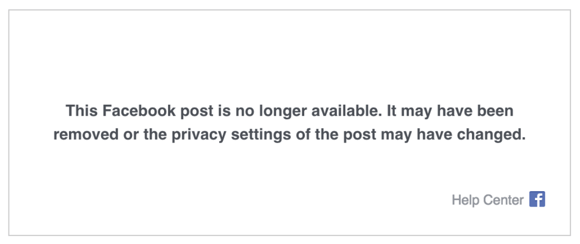 Facebook-Fehlermeldung: „Dieser Beitrag ist nicht länger verfügbar“