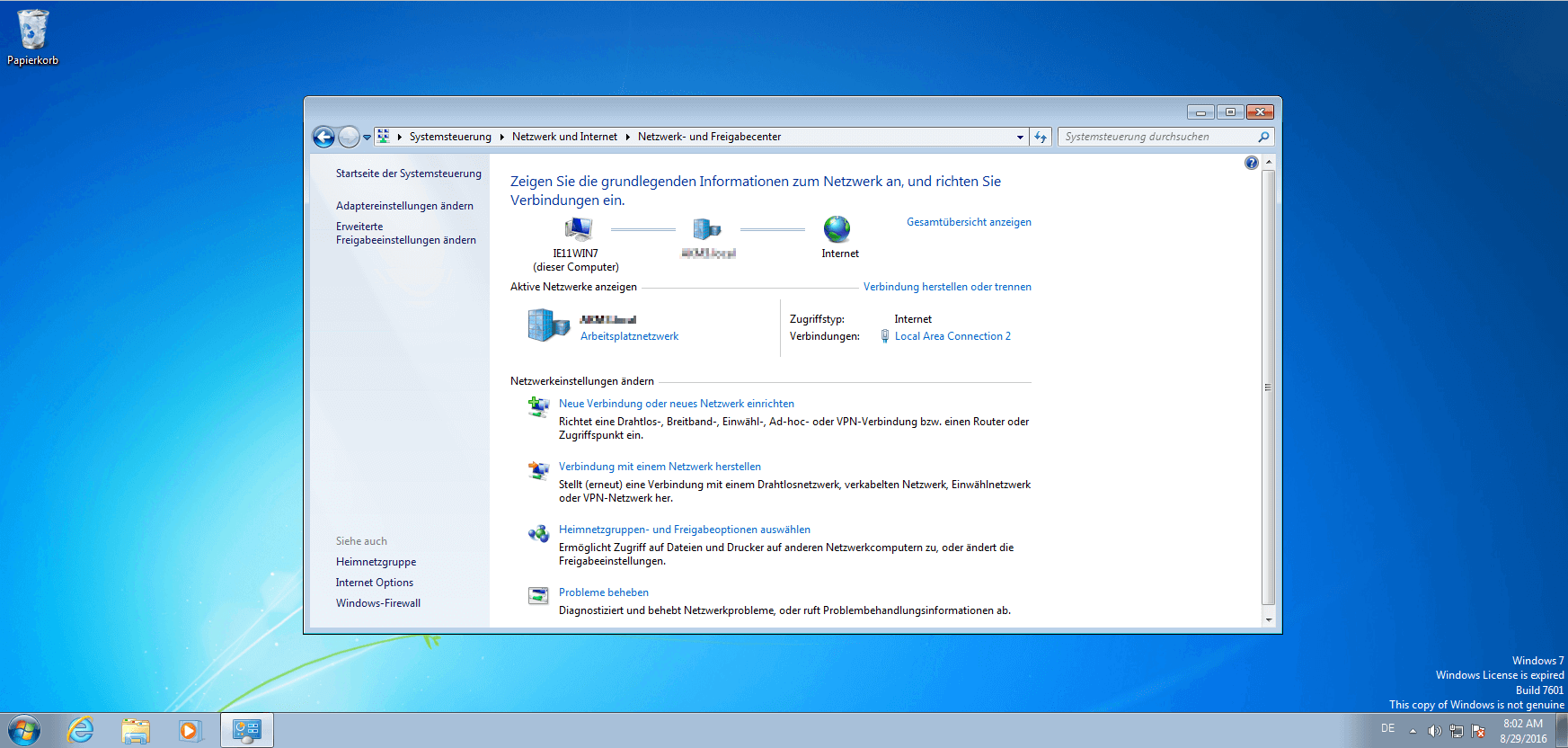 Die Windows-Netzwerkeinstellungen