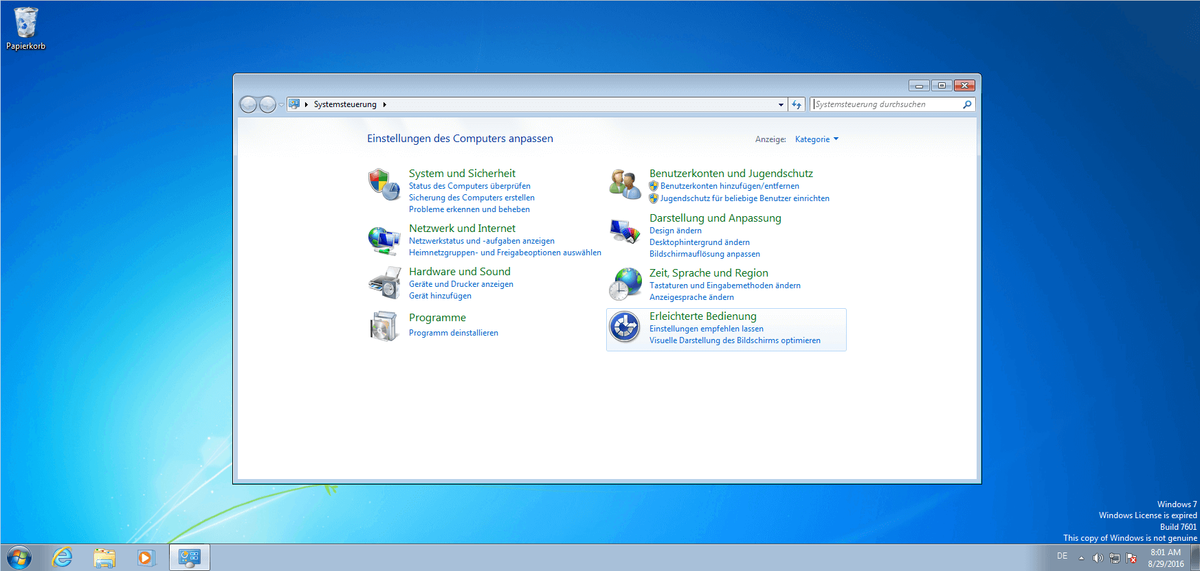 Die Windows-Systemsteuerung