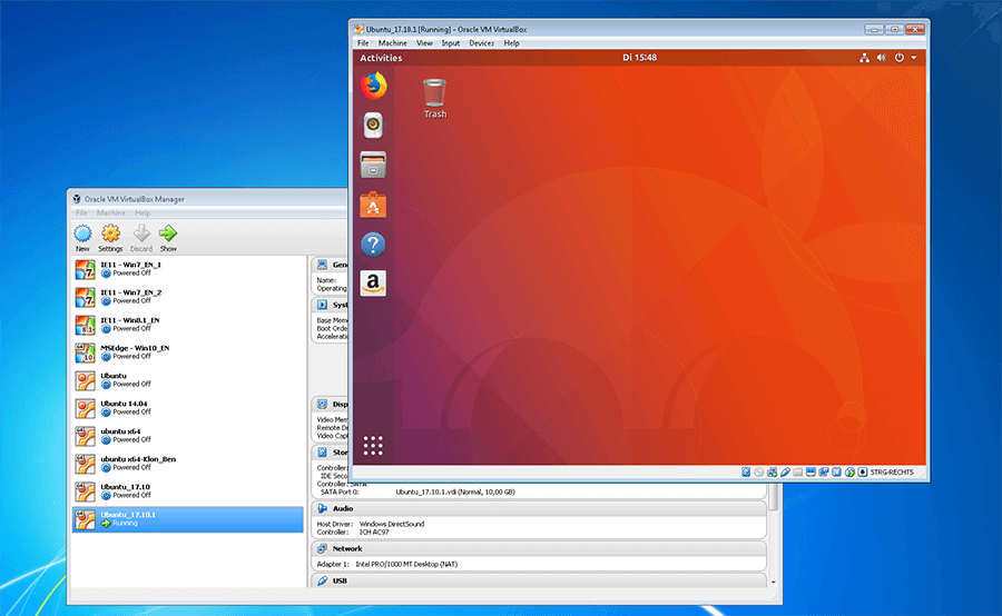 Ubuntu Linux auf einem Host-System, das mit Windows arbeitet