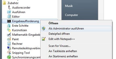 Eingabeaufforderung als Administrator ausführen unter Windows 8