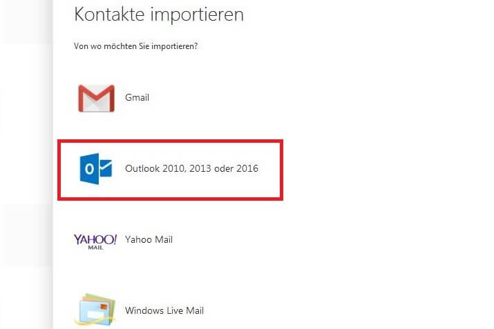 Kontakte importieren in Outlook im Web