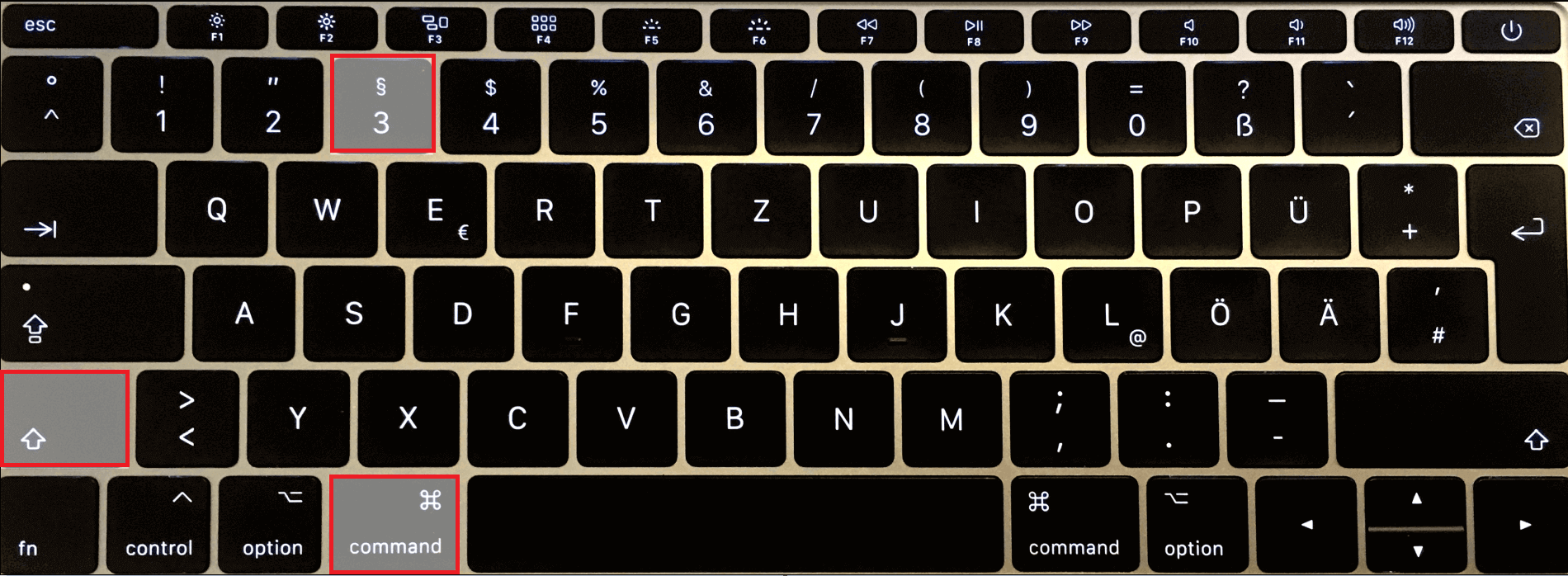 Es Notizbuch Integral mac tastatur screenshot Reorganisieren Initiale Haft