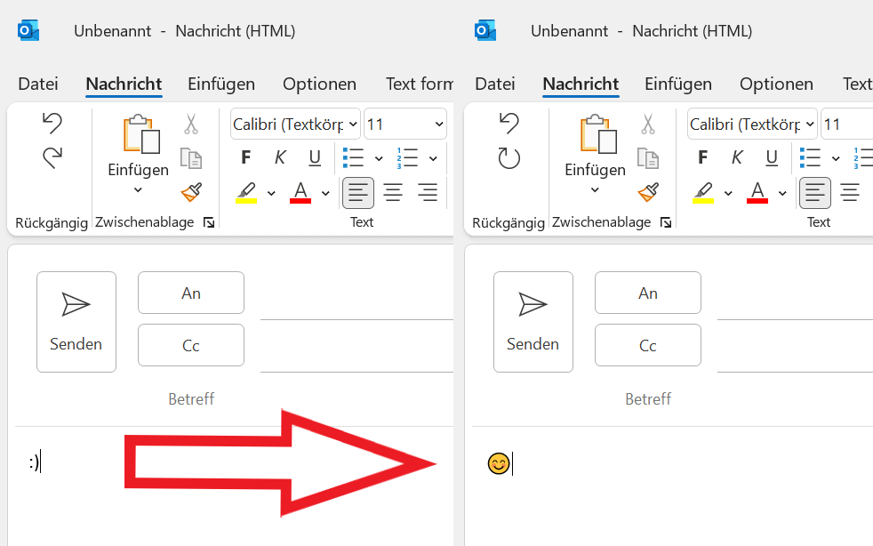 Zum emails in smileys einfügen Wie füge