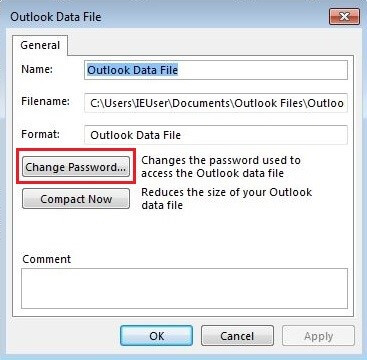 Outlook-Datendateimenü