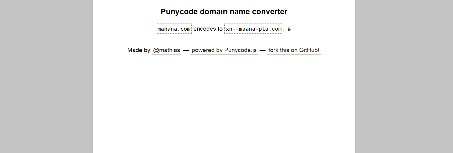 Der Punycode-Converter von Mathias Bynens auf Basis von Punycode.js