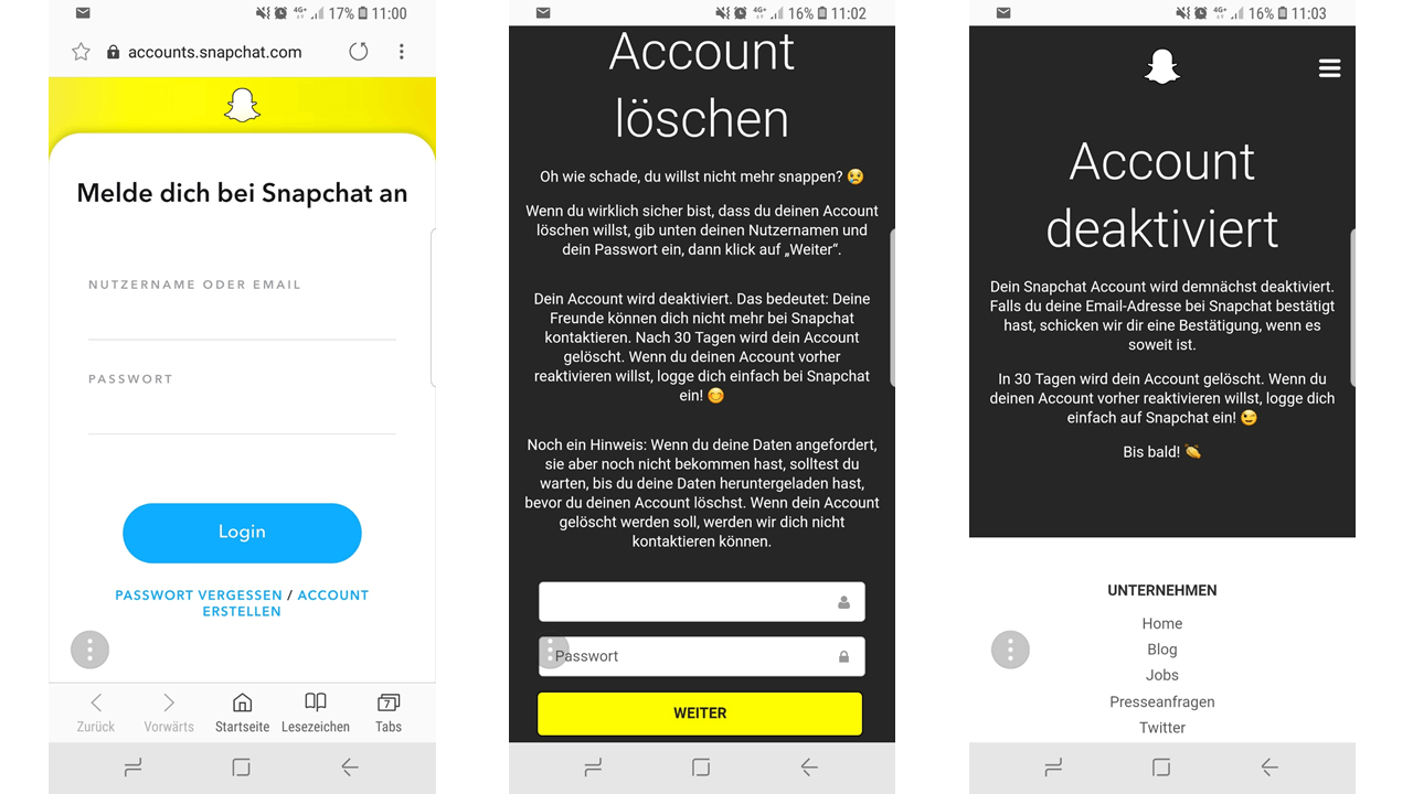 Snapchat Account löschen & deaktivieren: Abmelden leicht gemacht