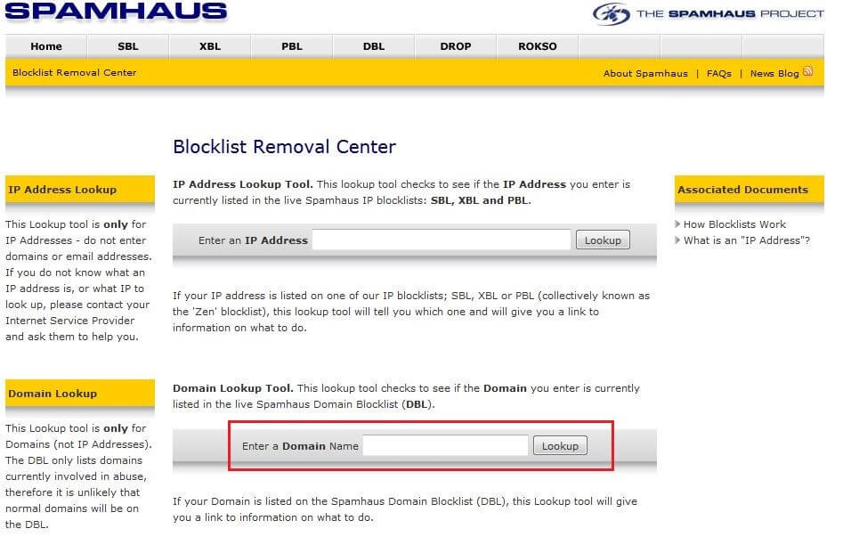 spamhaus.org: Blocklist Removal Center