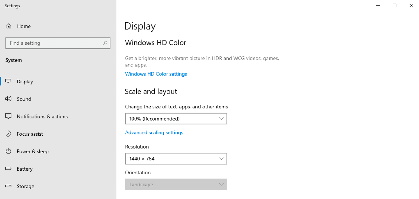 Anzeigeoptionen, um in Windows 10 den Bildschirm zu drehen