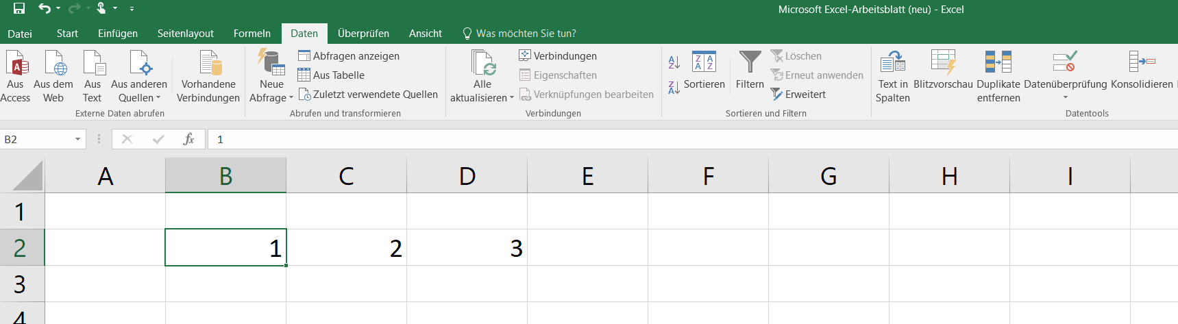 Excel 2016: Beispieldokument mit aufgeteiltem Zelleninhalt