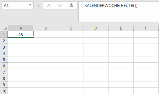 Excel-Formel für aktuelle Kalenderwoche