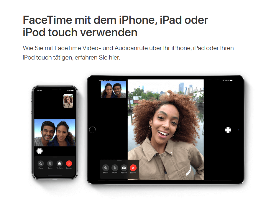 FaceTime-Webseite von Apple