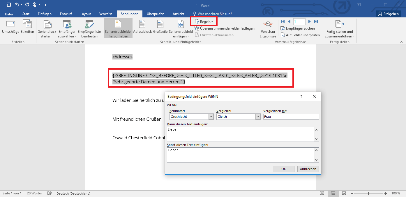 Serienbrief Erstellen In Word Anleitung Ionos