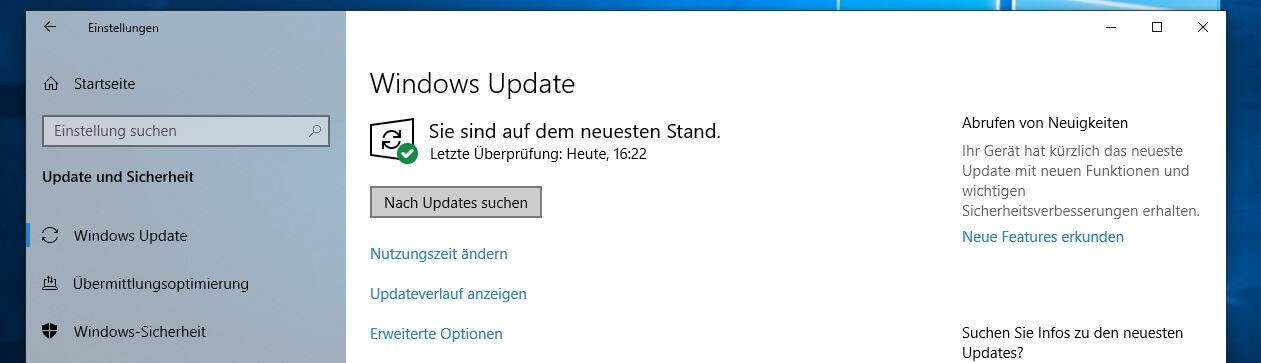 Update-Center von Windows 10