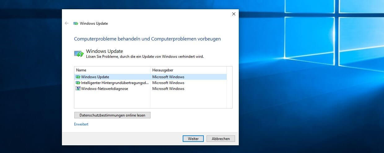 Windows Update-Problembehandlung unter Windows 10
