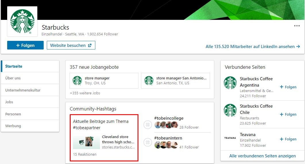 Online-Marketing-Hashtags: Starbucks Community-Hashtags