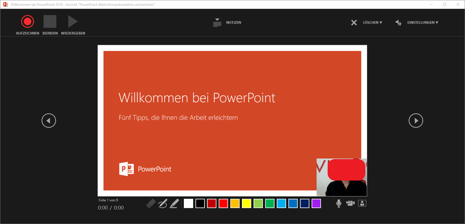PowerPoint – Bildschirmpräsentation aufzeichnen
