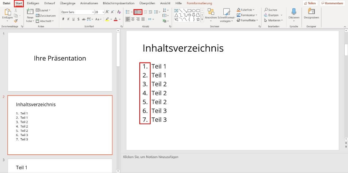 Powerpoint Inhaltsverzeichnis Erstellen Leicht Gemacht Ionos