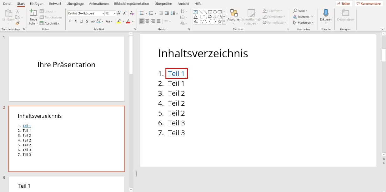 Powerpoint Inhaltsverzeichnis Erstellen Leicht Gemacht Ionos