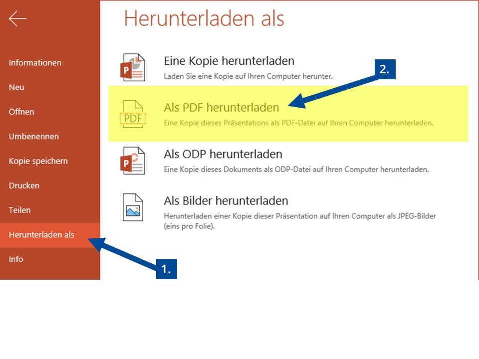 Powerpoint Als Pdf Speichern Windows Mac Web Ionos