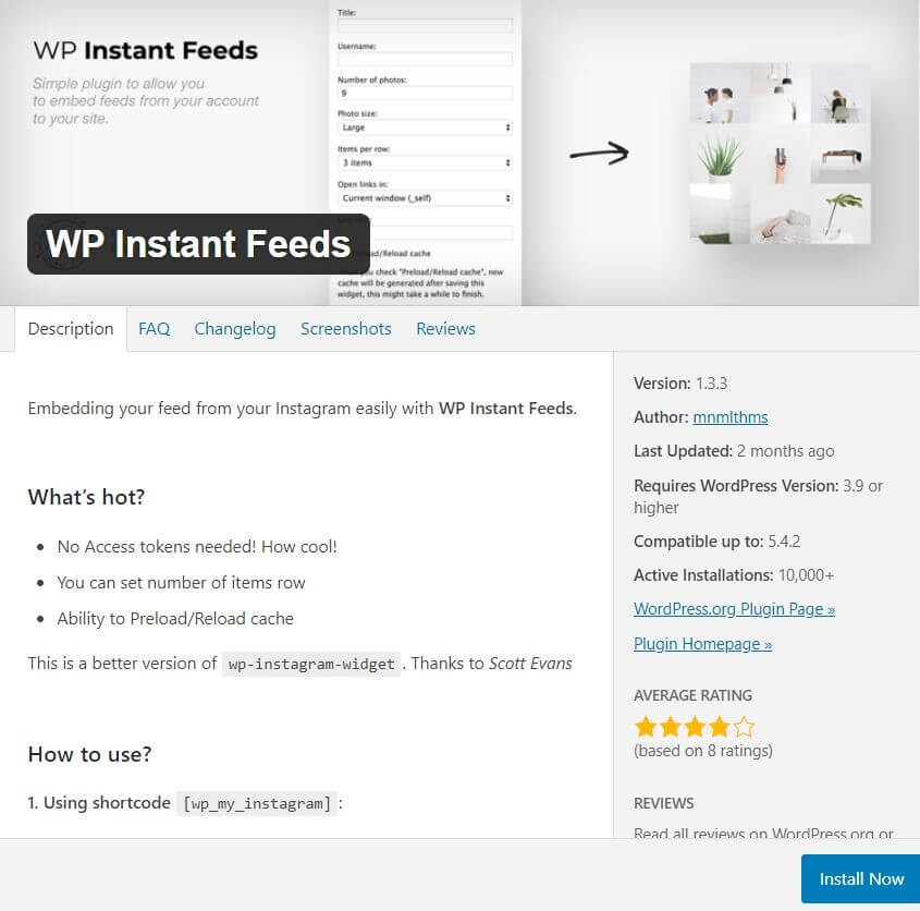 WordPress-Instagram-Plug-in: WP Instant Feeds