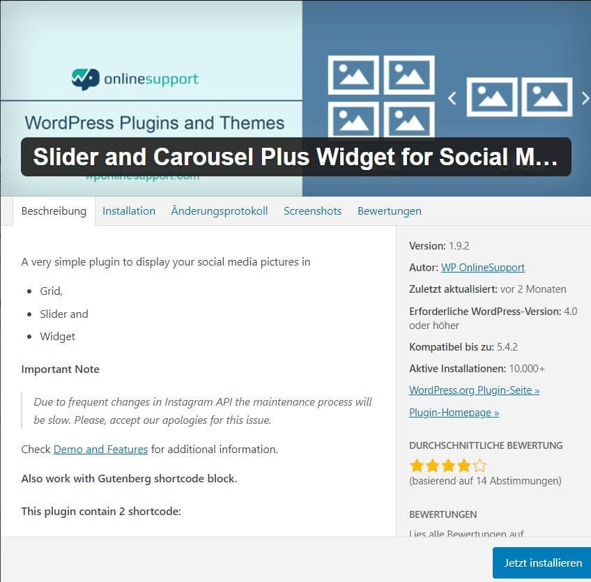 WordPress-Instagram-Widget Slider and Carousel Plus Widget for Social Media