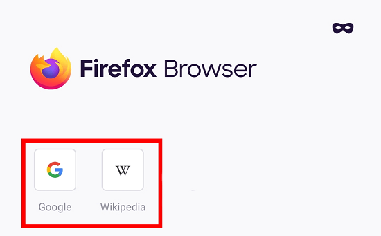 Firefox-Startseite Android: Wichtige Seiten