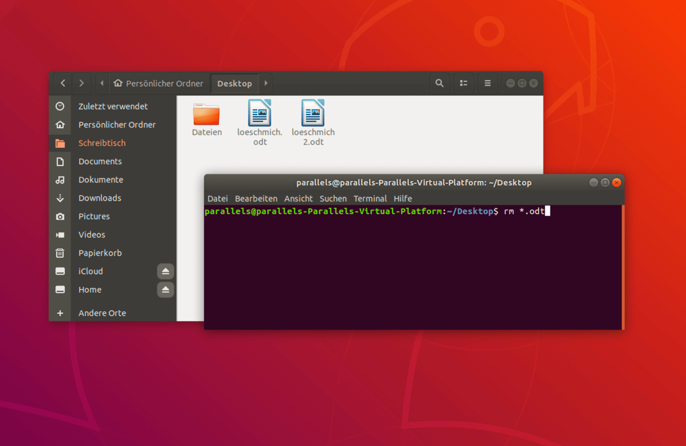 Bestimmte Dateitypen über das Terminal in Linux löschen