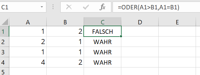 Excel-ODER-Funktion mit mehreren Bedingungen