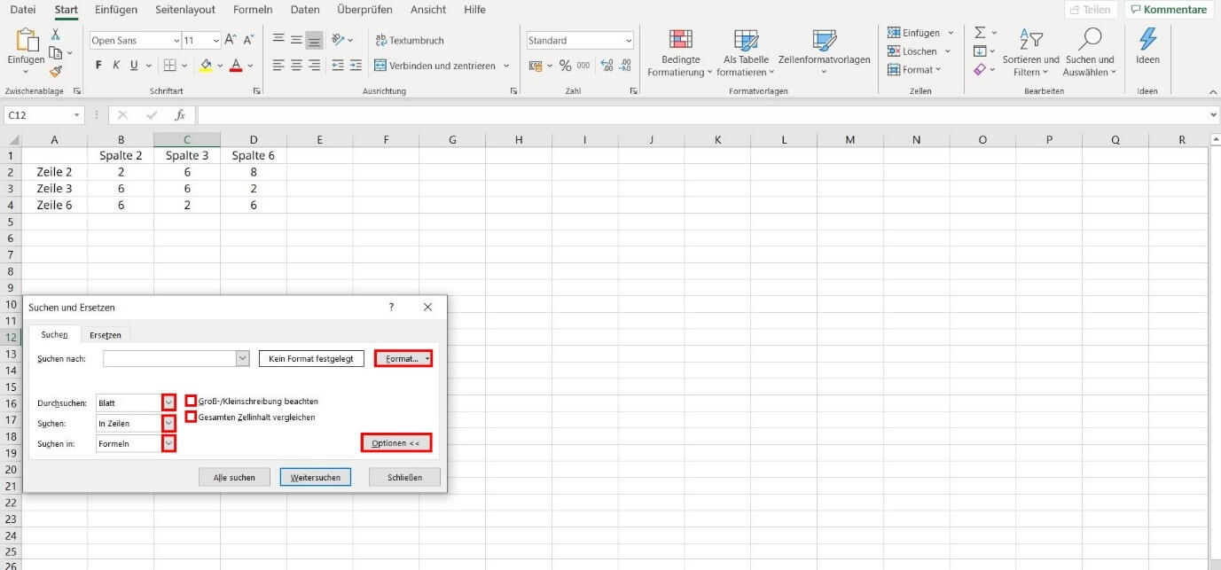 Excel: Suchen und Ersetzen – die erweiterte Suchfunktion