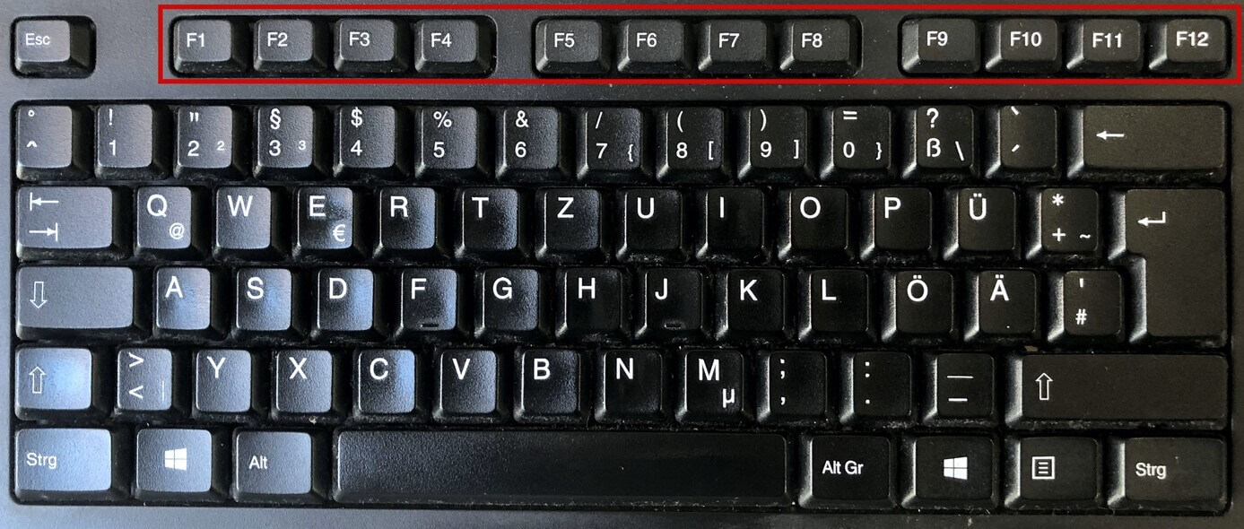 Funktionstasten auf einer Windows-Tastatur