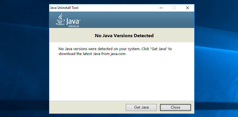Java Uninstall Tool: Ergebnis des Java-Checks