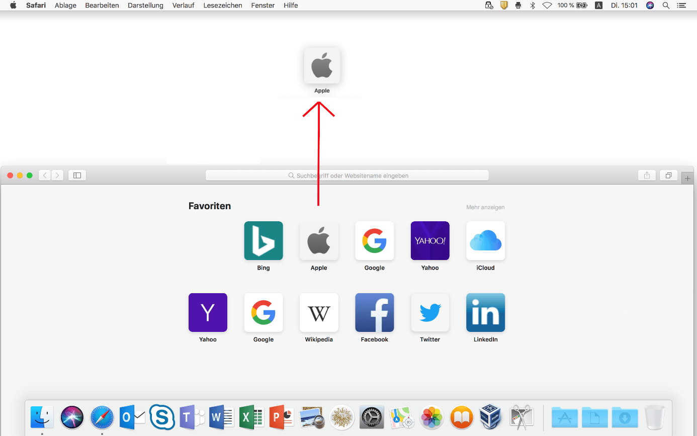 Safari und Schreibtisch in macOS
