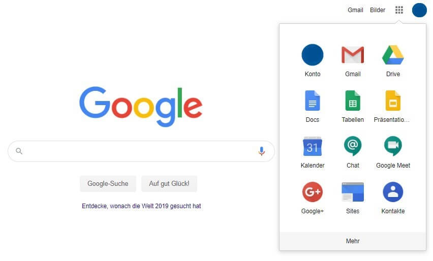 Übersicht der Google-Features