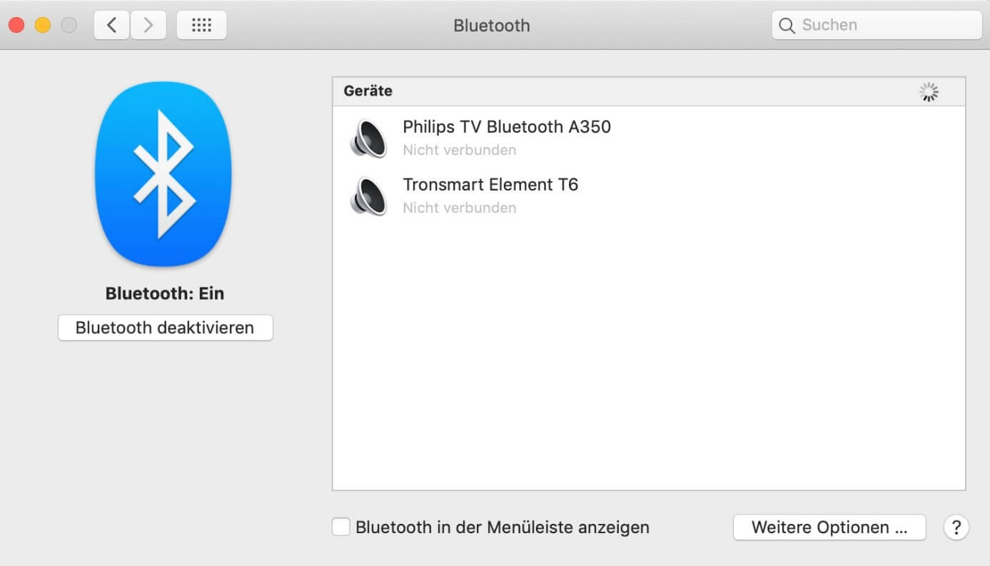 Übersicht über Bluetooth-Geräte