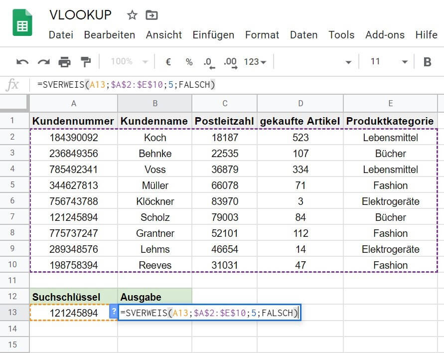 VLOOKUP in Google Sheets VLOOKUP in Google Sheets
