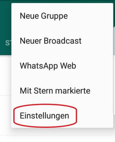 WhatsApp-Einstellung bei Android