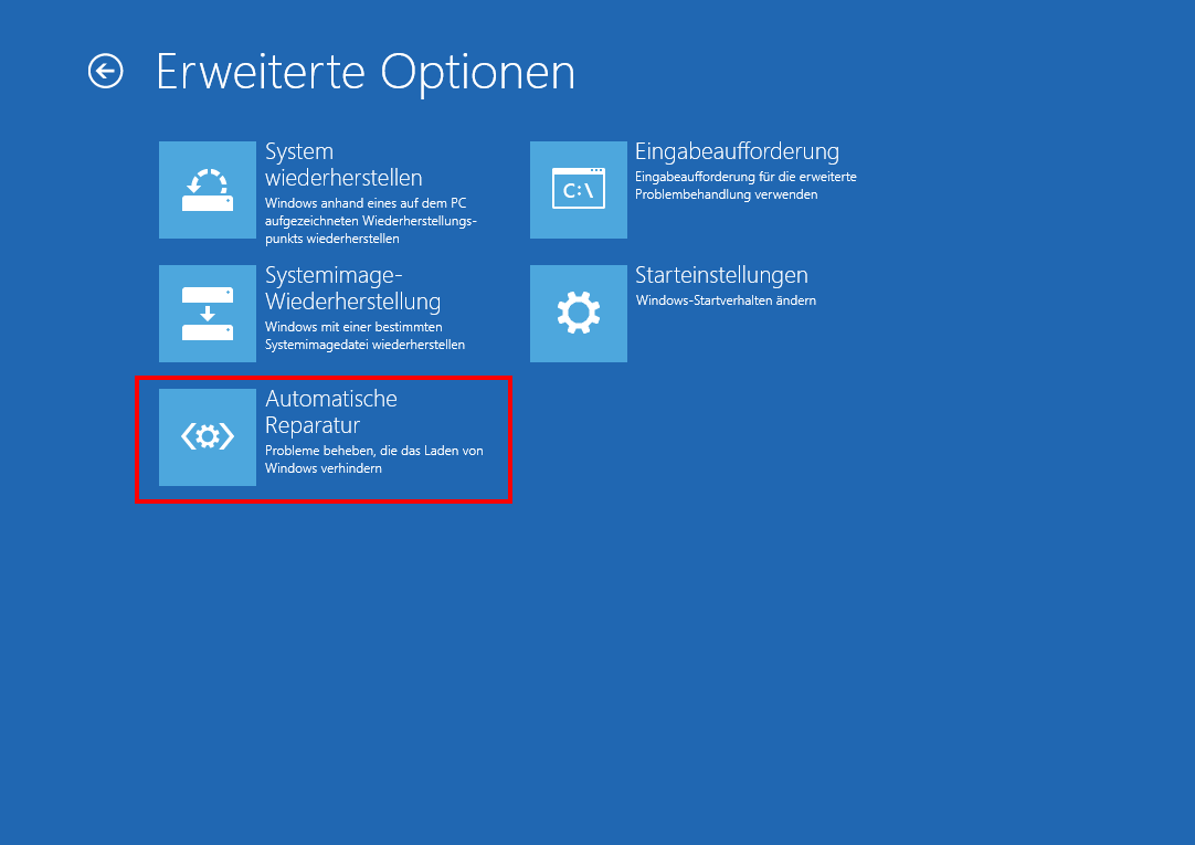 Windows 8 Systemwiederherstellung: Automatische Reparatur