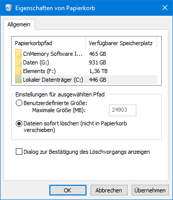 Papierkorb vom Windows-Desktop verschwunden - was tun?