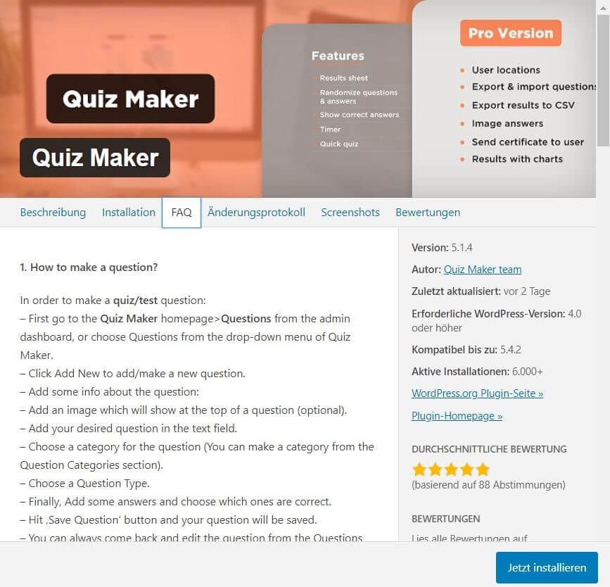 WordPress-Quiz-Plug-in: Quiz Maker