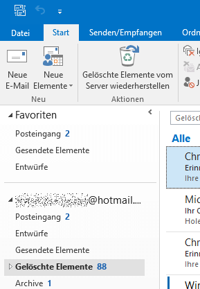 Wiederherstellen gmx endgültig gelöschte mail Wie man